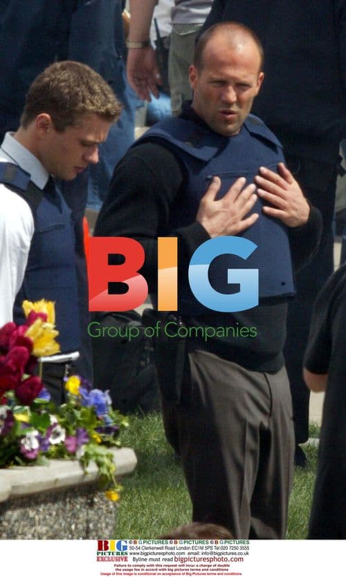 Actors Ryan Phillippe and Jason Statham on film set