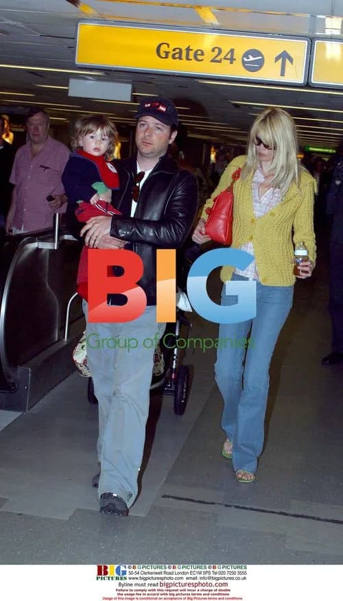 Claudia Schiffer and son Caspar arriving at Heathrow