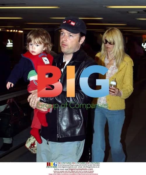 Claudia Schiffer and son at Heathrow airport