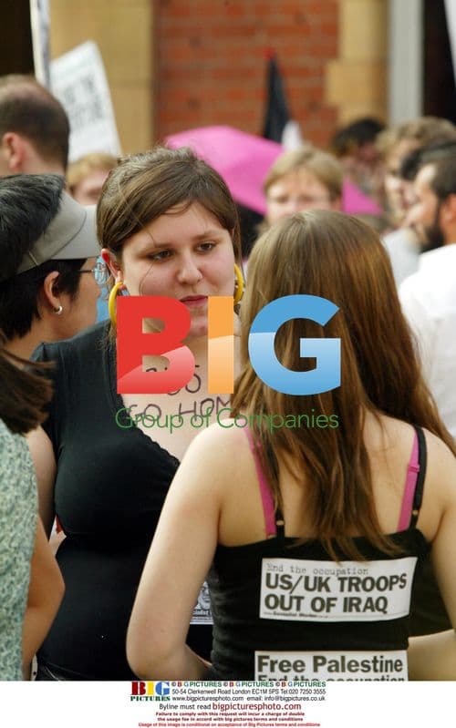 Protest against George Bush Sr. outside Landmark Hotel