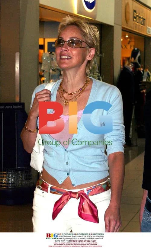 Sharon Stone at Heathrow Airport