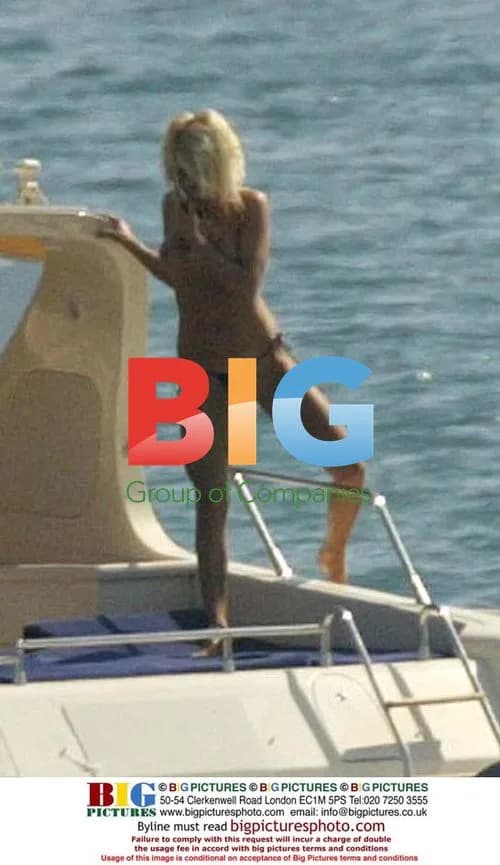 Model Victoria Silvstedt Sunbathing on Boat in Cannes