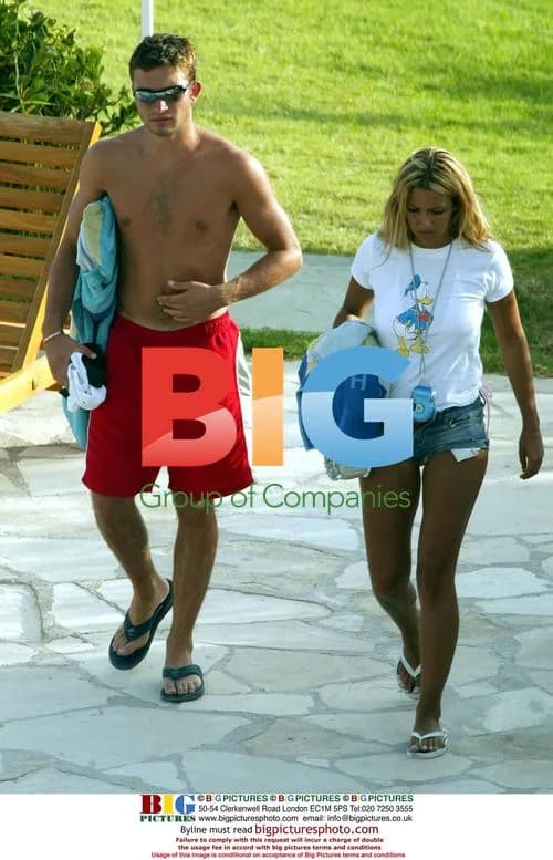 Jodie Marsh and Scott Sullivan by the Pool