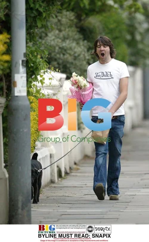 Dan Hipgrave with Flowers for Wife in London