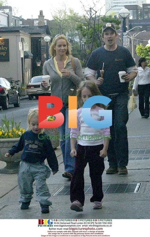 Ethan Hawke with Family in Toronto