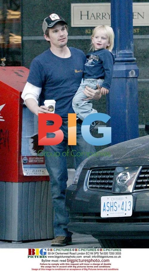 Ethan Hawke with Family in Toronto