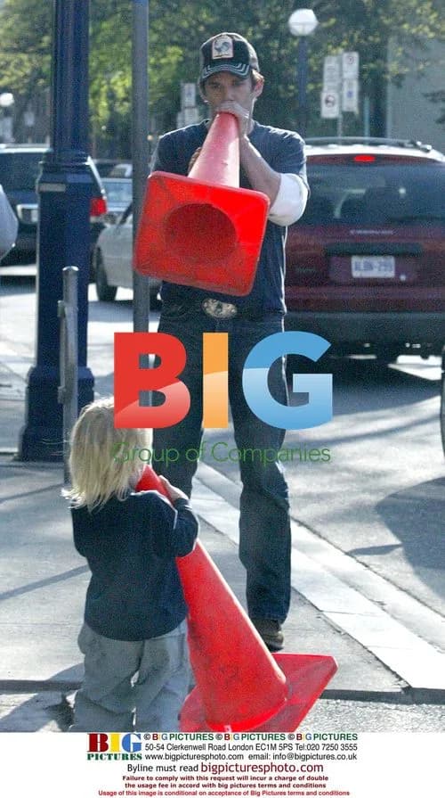 Ethan Hawke with family in Toronto