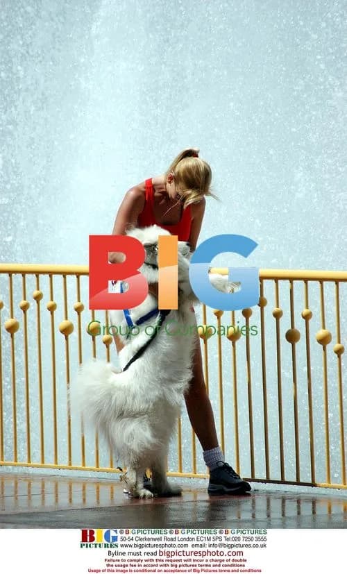 Anneka Svenska with dog in Battersea Park