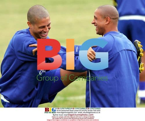 Brazilian football players training