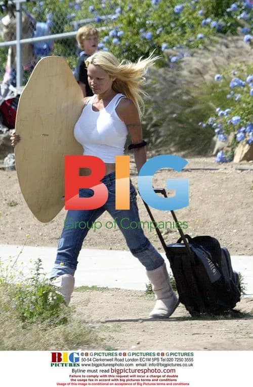 Pamela Anderson Picks Up Son's Gear