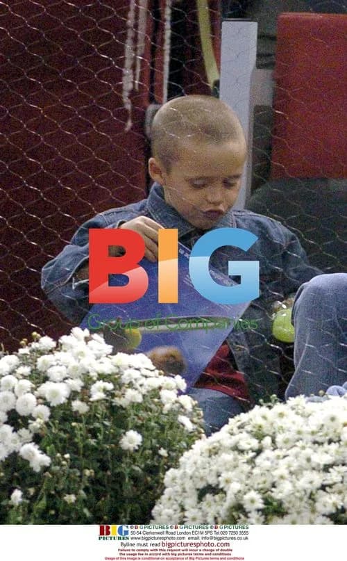 David Beckham with sons at Madrid Tennis match