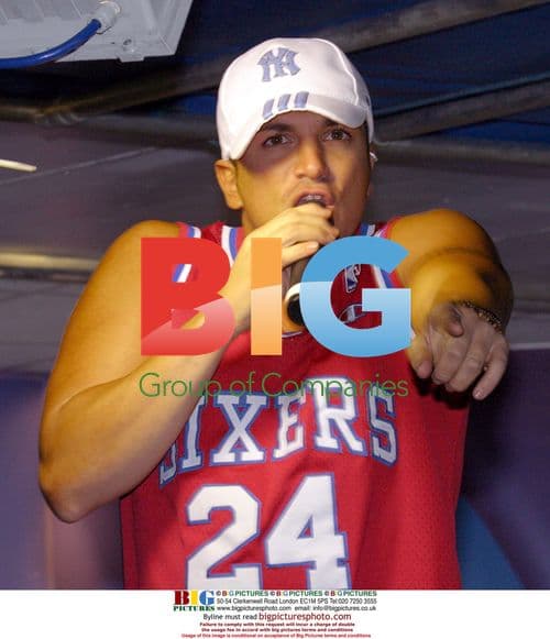 Singer Peter Andre performing at fireworks display