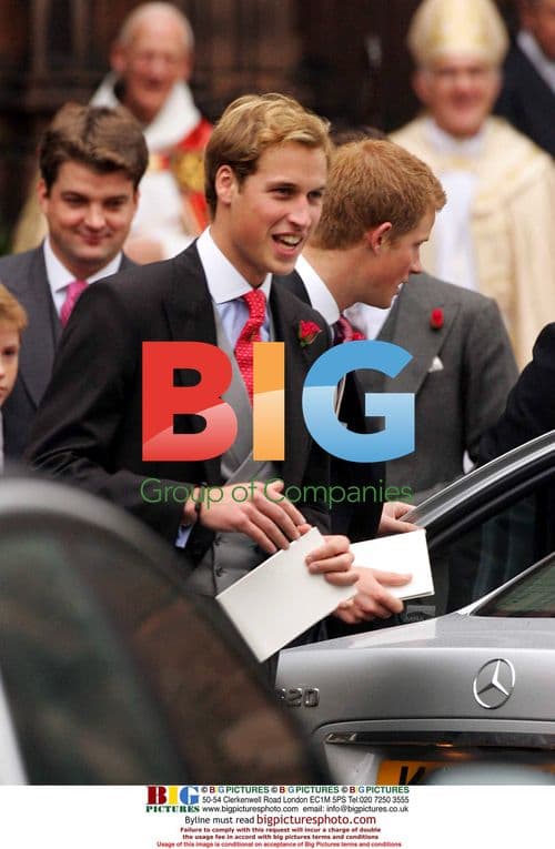 Queen and Princes at Grosvenor-Van Cutsem Wedding