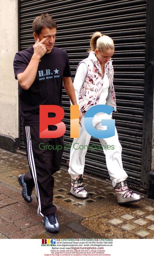 Jennifer Ellison and Tony Richardson Arrive at the Adelphi Theatre