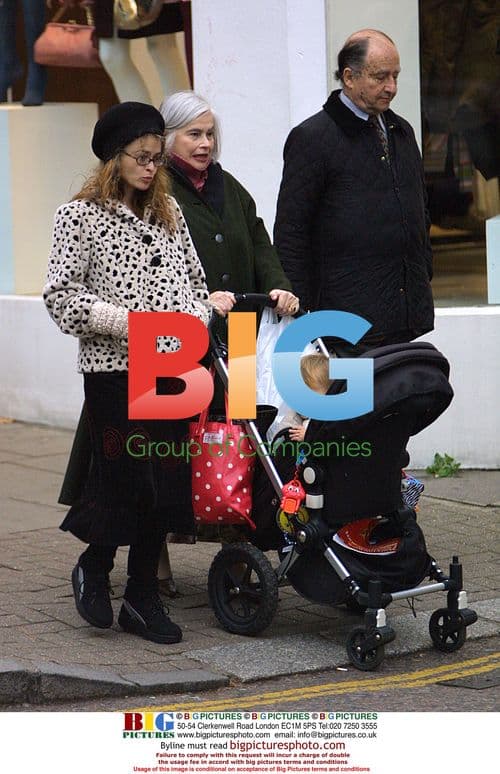 Helena Boham Carter out with family in London