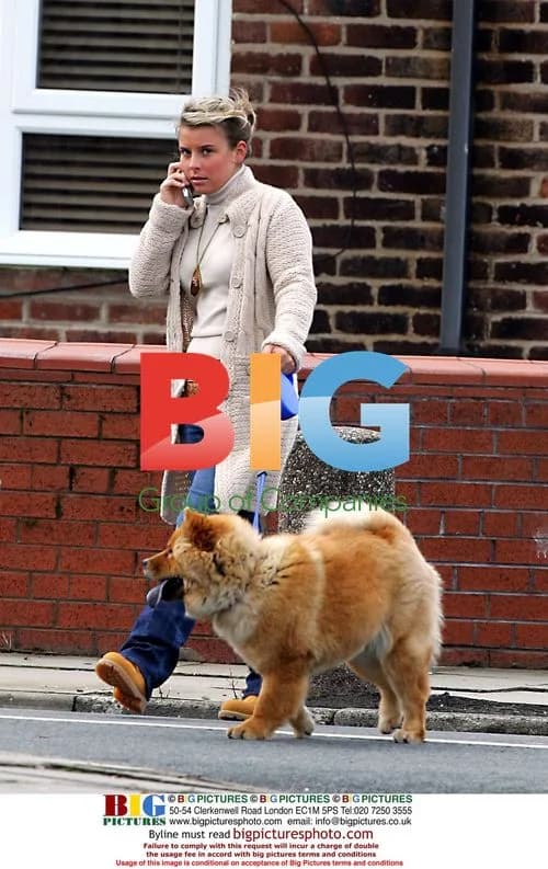 Coleen McLoughlin Walking Her Dog