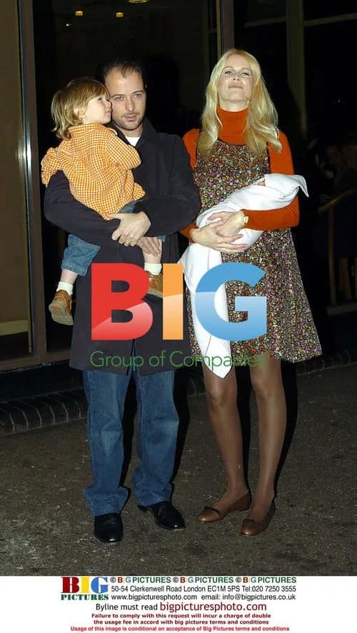 Claudia Schiffer with family at hospital