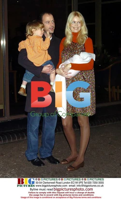 Claudia Schiffer with family at hospital