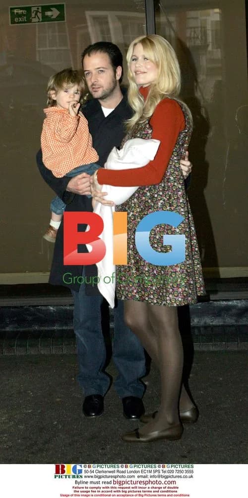 Claudia Schiffer with family at the Portland Hospital