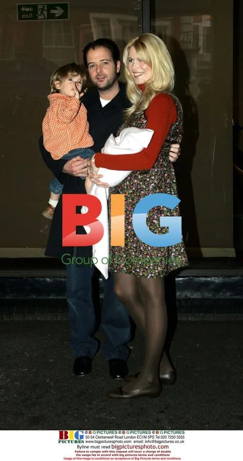 Claudia Schiffer and family at Portland Hospital