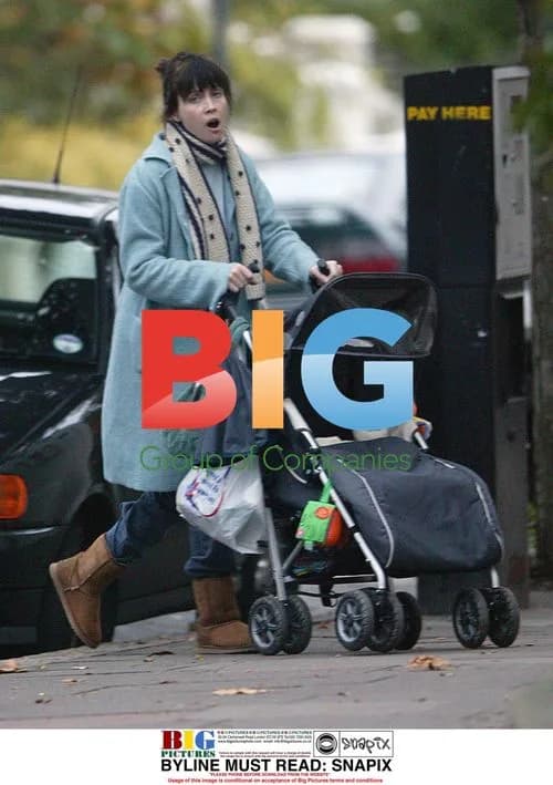 Lysette Anthony and baby son in London