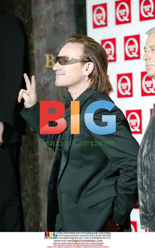 U2 Attending Q Awards in London