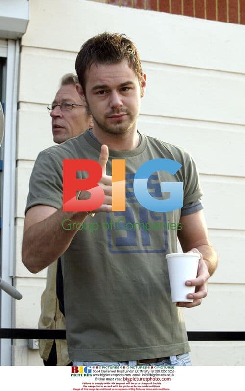 Actors Danny Dyer, Sylvester McCoy, and Kenny Baker on Film Set