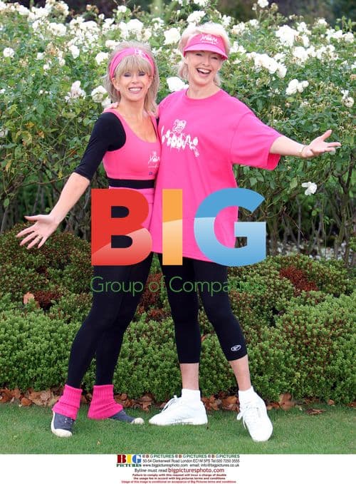 Sally Farmiloe and Diana Moran at Pink Aerobics
