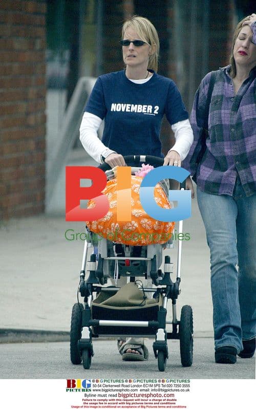 Helen Hunt with Baby in Brentwood