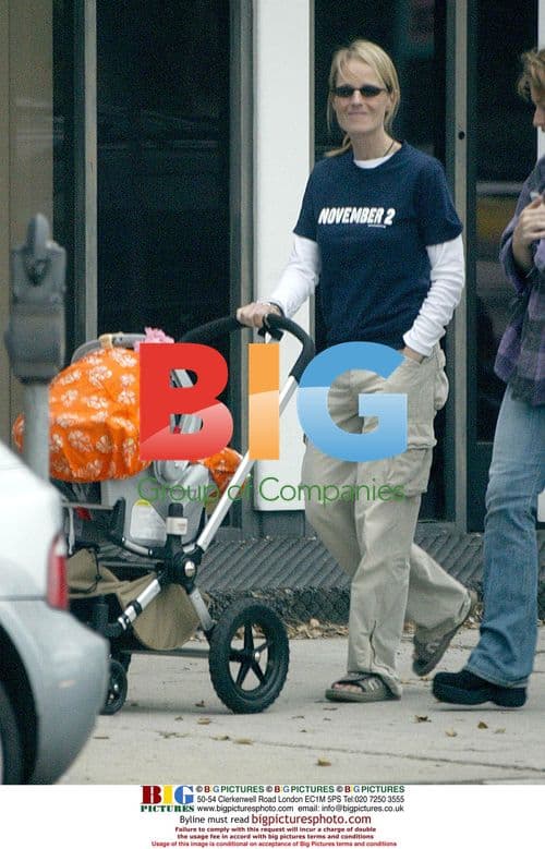Helen Hunt Strolling with Baby