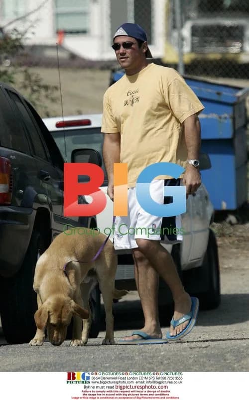 Superman Actor DEAN CAIN with Dog at Animal Hospital