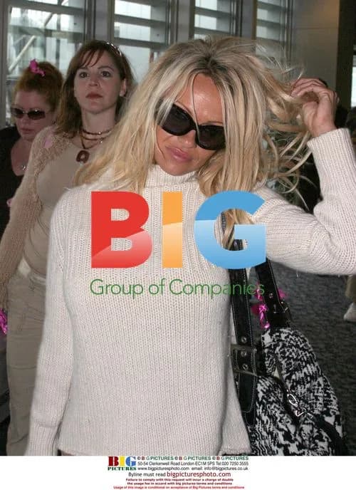 Pamela Anderson Arrives at Heathrow Airport