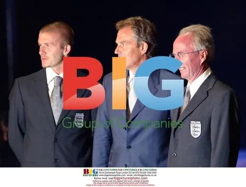 Blair, Beckham and Eriksson at Wembley Milestone Ceremony