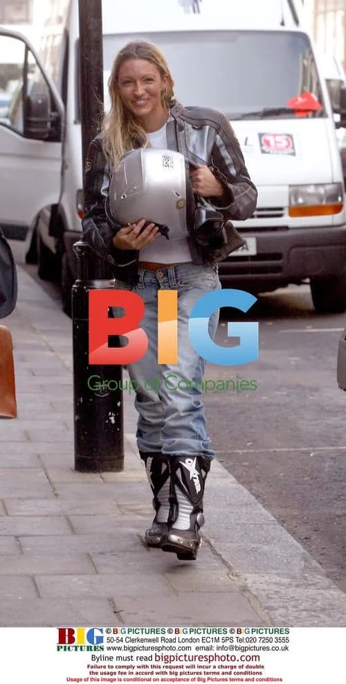 Jodie Marsh Rides Motorcycle in London