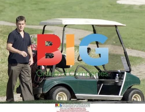 Matt Damon Plays Golf in Deauville