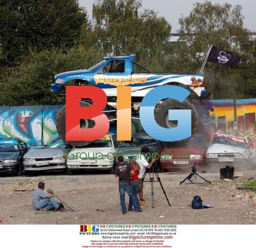 Peter Andre Filming Monster Truck Stunt