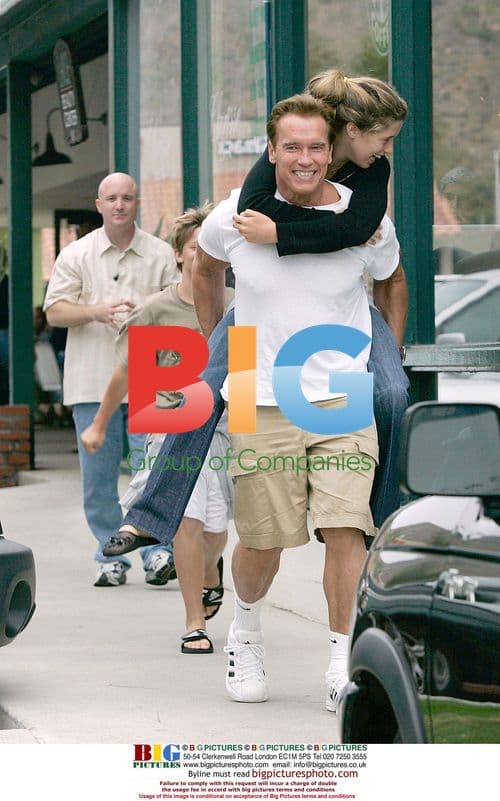 Arnold Schwarzenegger and Family in Malibu