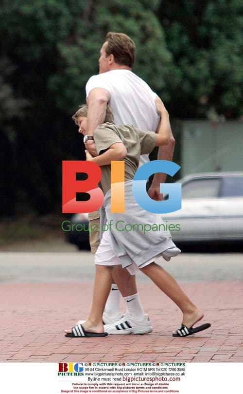 Arnold Schwarzenegger and Family in Malibu