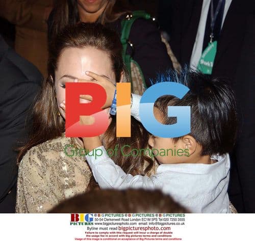 Angelina Jolie & Son at Shark Tale Premiere