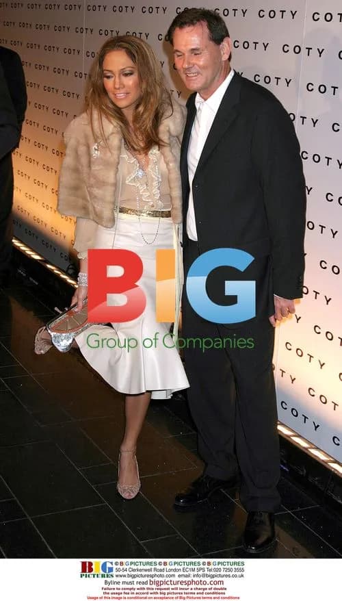 Jennifer Lopez and Coty CEO at Coty 100th Anniversary Celebration