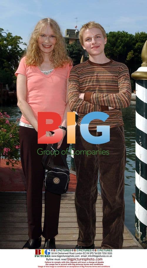 Mia Farrow with son Seamus at Venice Film Festival