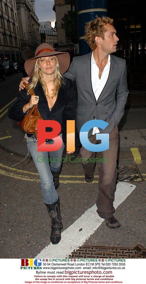 Jude Law and Sienna Miller Leaving Pub