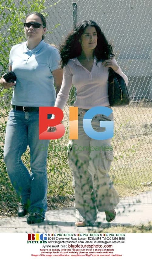 Salma Hayek Walking with Friend