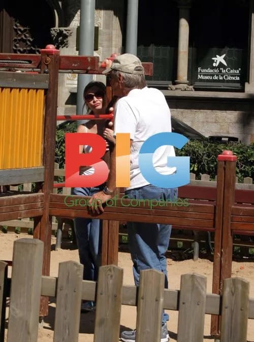 Harrison Ford with Calista Flockhart and son in Barcelona
