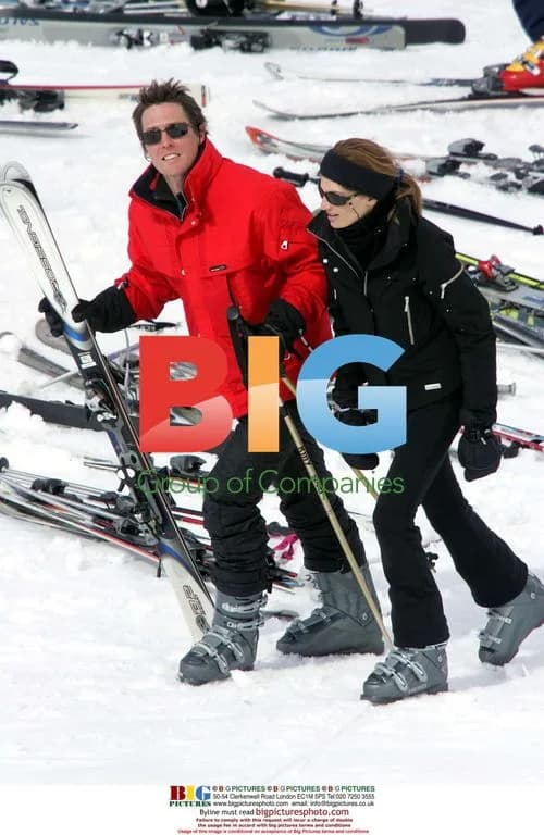 Hugh Grant and Jemima Goldsmith on Snowy Holiday