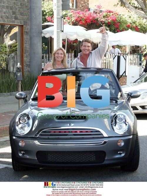 David Hasselhoff and Pamela Bach leaving The Ivy
