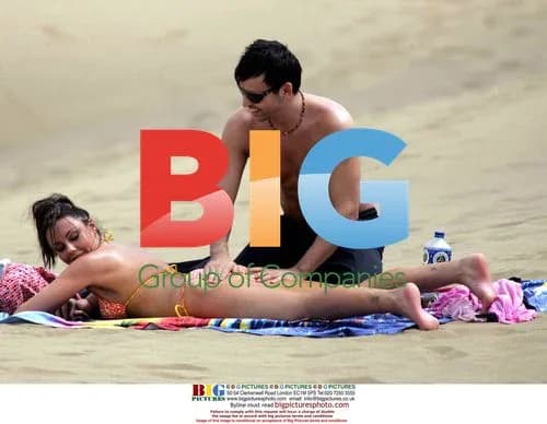 Liberty X singer Michelle Heaton and boyfriend on beach