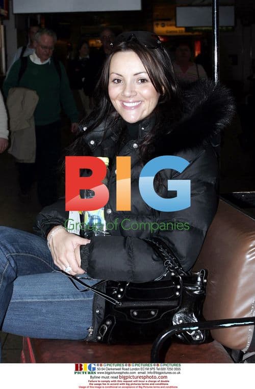 Actress Martine Mccutcheon departs for Los Angeles