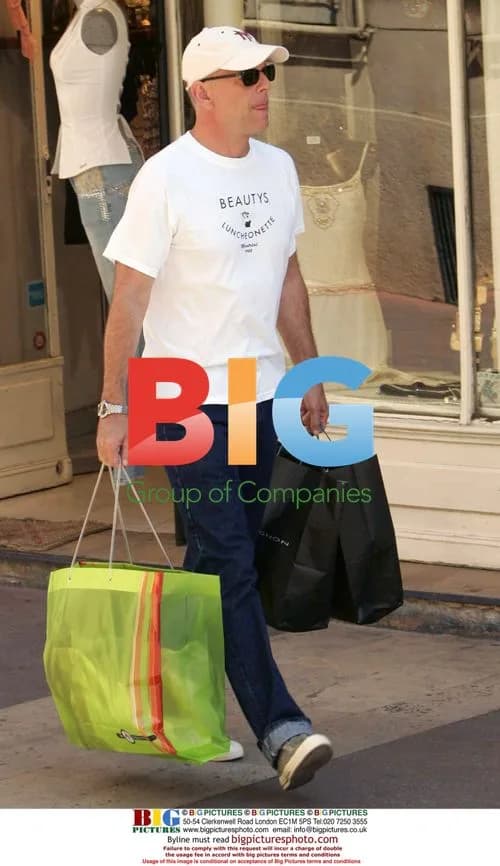 Bruce Willis Shopping in St Tropez