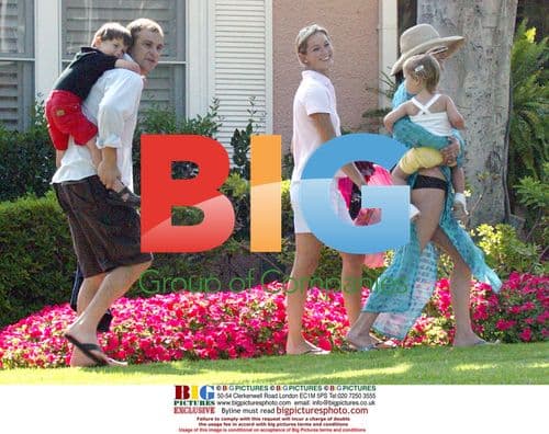 Catherine Zeta Jones and Family at Hotel Pool